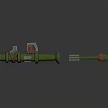 Green Rocket Launcher With Red Tip Projectile And Detailed 3D Model Design 3d model