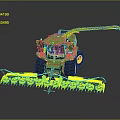 Green Agricultural Silage Harvester With Yellow Cutting Mechanism And Long Arm