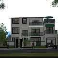 Modern Detached Villa Exterior With Multi Story Design Balconies And Greenery