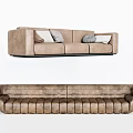Modern Combination Sofa Multiplayer Sofa Long Sofa Three-Seat Sofa Pillow Leather Sofa 3d model