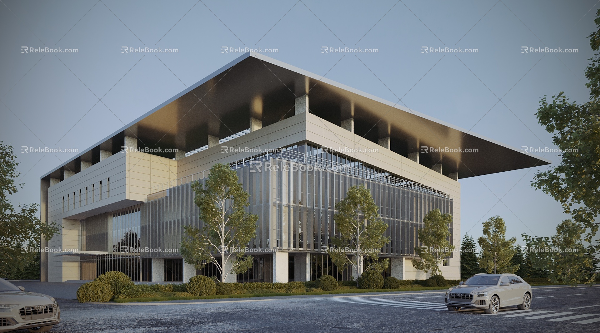 modern office building office building office building building 3d model