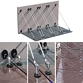 Stainless Steel Glass Support Hardware With Metal Brackets Connectors And Fixings
