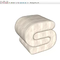 Sofa stool cushion stool low stool 3d model