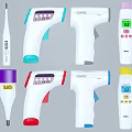 Different Colored Non Contact Thermometers As Medical Devices With Digital Display And Ergonomic Design