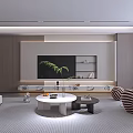 Elegant Modern Living And Dining Room Interior Design With Cozy Soft Furnishings And Warm Lighting