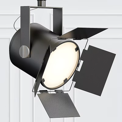 Black Adjustable Downlight Spotlight With Barn Doors For Modern Indoor Lighting Fixture 3d model