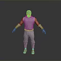 3D Sci Fi Man In Gray Uniform With Glowing Yellow Eyes And Helmet Standing Pose