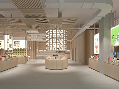 Modern Supermarket Department Store Interior With Spacious Layout And Product Displays 3d model