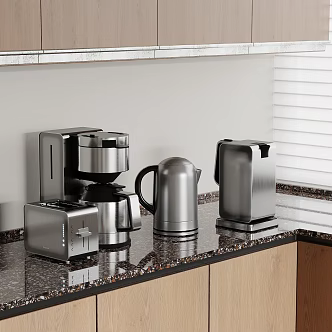 Modern Kitchen Equipment Coffee Machine Kettle Kitchen Appliances 3d model