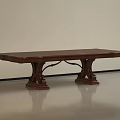 Elegant Solid Wood Dining Table With Ornate Carved Legs And Smooth Surface Design