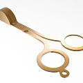 Golden Metal Scissors With Minimalist Design And Circular Handles