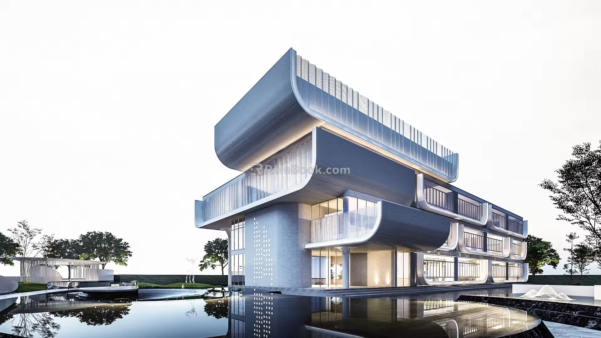 Modern Pavilion Exhibition Center 3d model