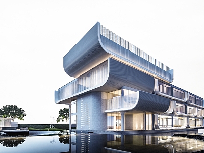 Modern Pavilion Exhibition Center 3d model