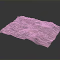 3D Terrain Landscape With Green Mountain Ranges And Small Town Settlement