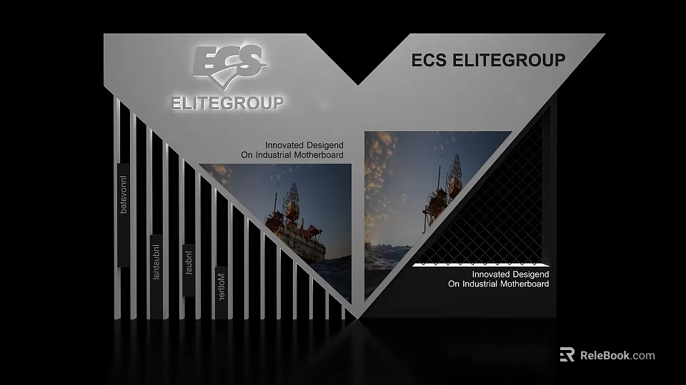 ECS Elitegroup Immaculate Oil Industrial Exhibition Island Design With Drilling Platform 3d model 