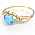 Elegant Gold Bracelet With Blue Gemstone And Small Diamonds Design