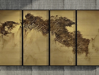 New Chinese Style Decorative Hanging Painting 3d model