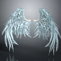Elegant Silver Angel Wings Wall Decor With Feather Details For Home