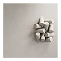 Modern Wall Decor With Cylindrical Modules In Minimalist Design On Beige Wall 3d model