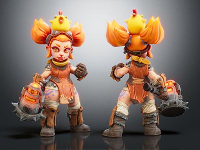 Modern game character Goblin Dwarf 3d model