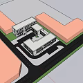 Modern School Building With Light Beige Facade Neatly Arranged Windows And Main Entrance