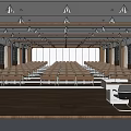 Modern Academic Lecture Hall Ladder Classroom 3d model