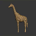 Lifelike 3D Giraffe Model For Home Decoration With Brown Spots And Yellow Body