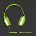 Green And White Over Ear Headphones With Wired Connection And Soft Ear Cushions