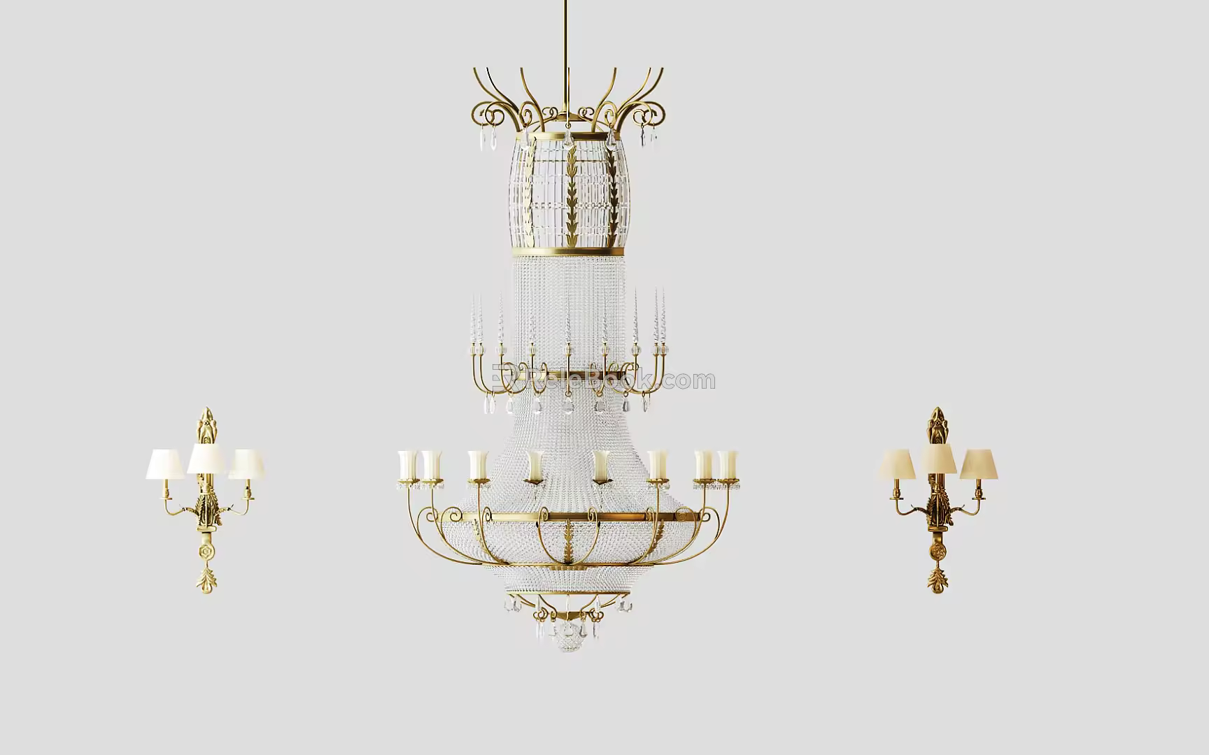European-style lamp combination 3d model