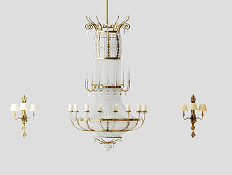 European-style lamp combination 3d model