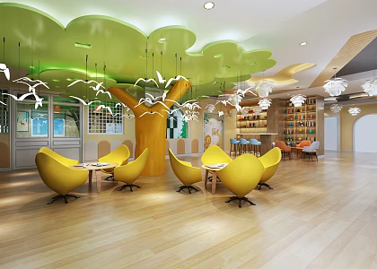 Modern Kindergarten Hall Early Childhood Education Hall 3d model