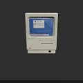 Vintage Apple Computer White Desktop With Mac OS Interface And Classic Design 3d model