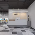 Modern Public Office Space With Workstations Blue Chairs Unique Pendant Lights And Fitness Equipment