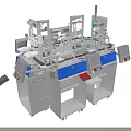 Automated Industrial Equipment With Multiple Robotic Arms And Control Panels