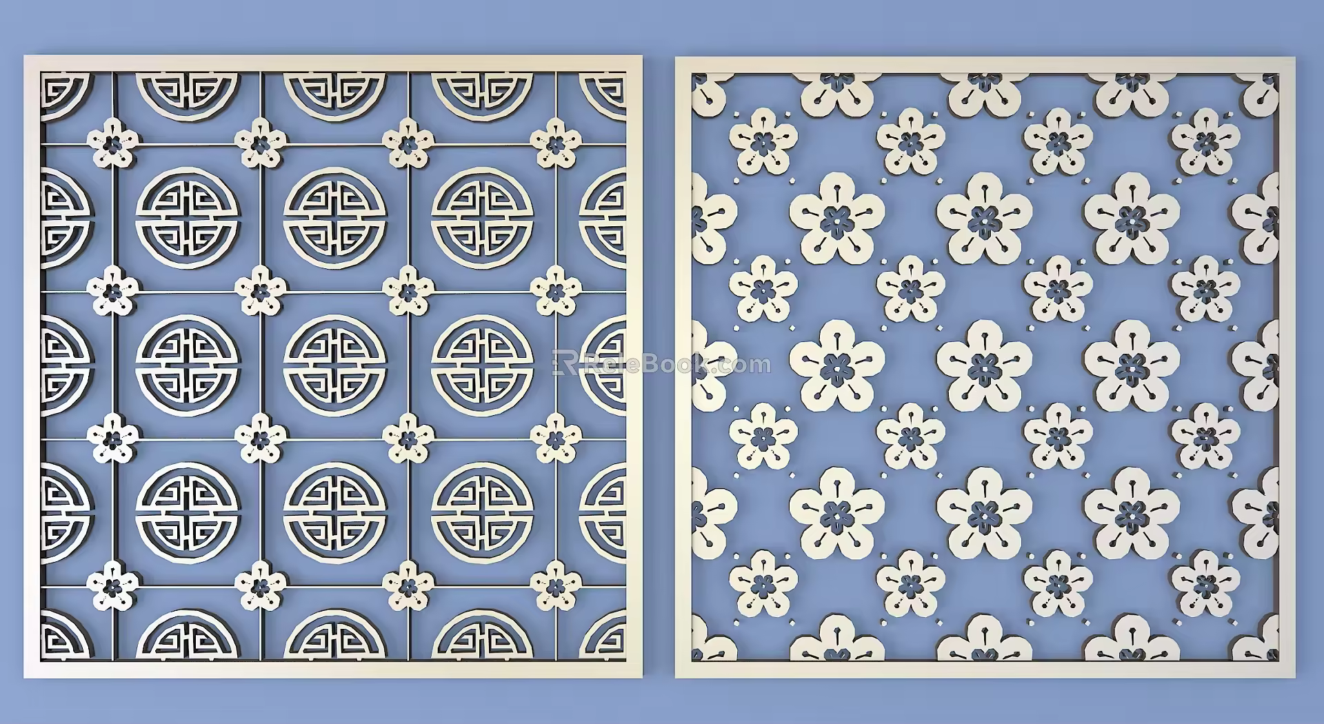 Chinese Hollow Metal Carved Chinese Pattern Chinese Element Component Pattern 3d model