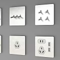 Switch switch socket panel combination 3d model