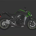Sleek Black and Green Motorcycle With Modern Sporty Design Shiny Body Chrome Exhaust Black Seat