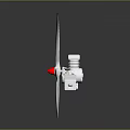 Metallic Propeller Equipment With Three Blades And Red Hub Motor Structure
