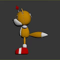 Cute Yellow Fox Plush Toy Character With Red Head Decoration And Red Shoes Standing On Dark Background
