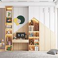 Modern Wardrobe Children's Bookcase Children's Room Wardrobe Toy Ornaments 3d model