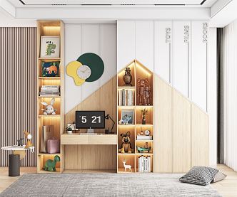 Modern Wardrobe Children's Bookcase Children's Room Wardrobe Toy Ornaments 3d model