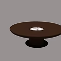 Round Black Dining Table With Silver Rotating Tray In Home Interior Design 3d model