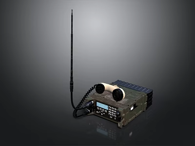 Portable Solar Powered Radio with Long Antenna Dual Speakers and Display Screen 3d model