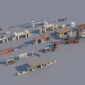 Various Entrance Gate Models With Different Design Styles And Architectural Features 3d model