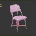 Elegant Geometric Pattern Armchair With Light Blue Fabric And Red Wooden Legs