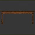Rustic Solid Wood Table With Rectangular Top And Sturdy Carved Wooden Legs
