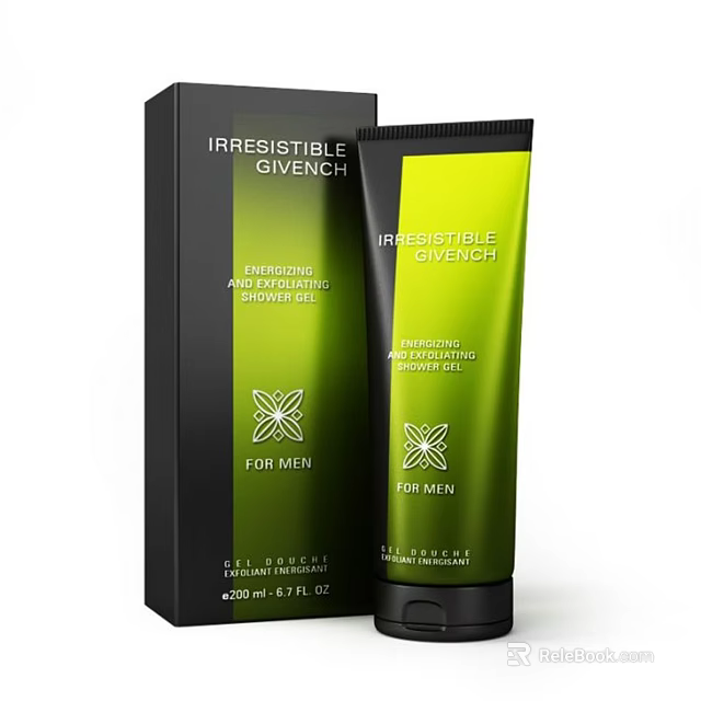 Givenchy Irresistible Refreshing After Shave Gel for Men with Butterfly Logo and Packaging 3d model 