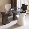Modern Dining Table and Chair Combination Dining Table Dining Chair Coffee Table 3d model