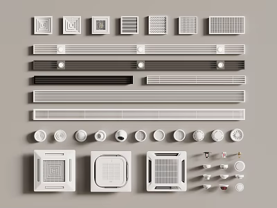 Variety Of Air Conditioner Vent Designs Displayed 3d model