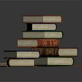 Unique Sculpture Carving Of Stacked And Open Books With Detailed Design